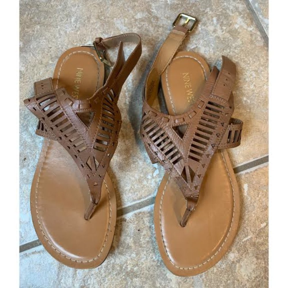 Tan Leather Strappy Sandals